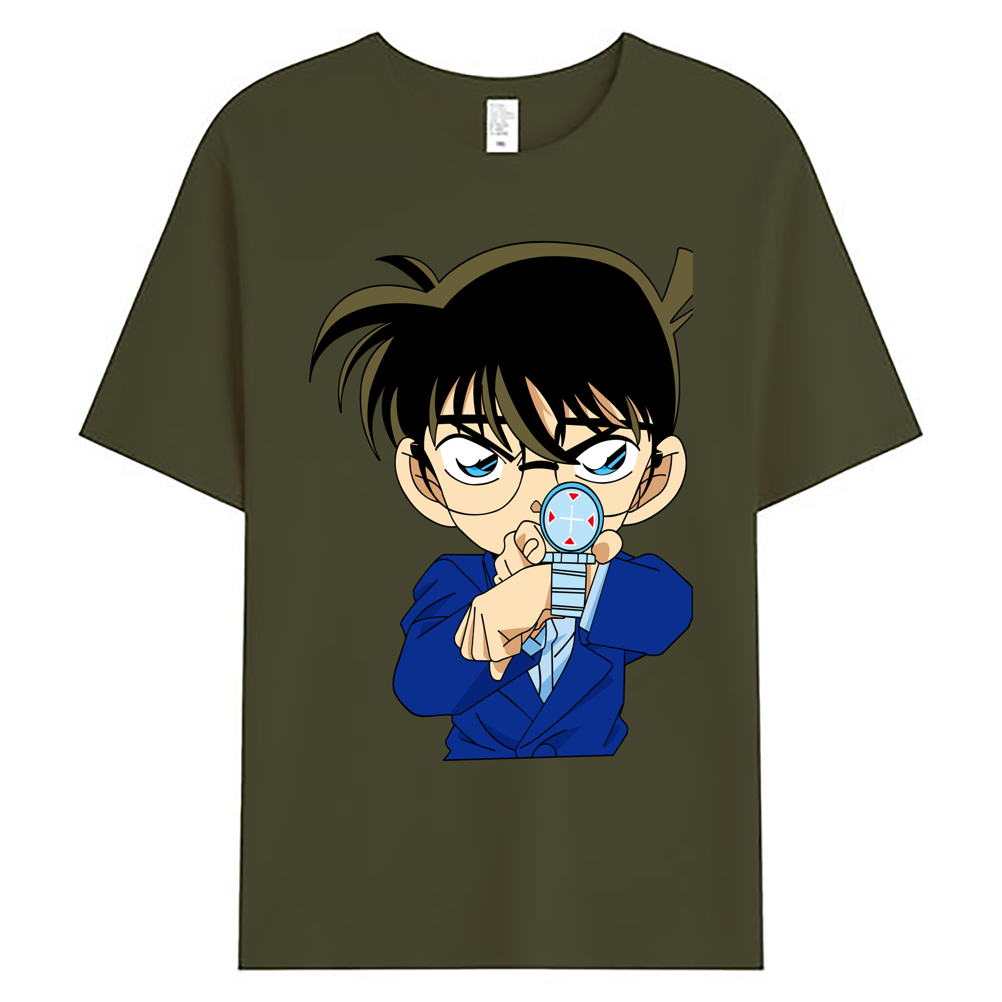 （画像用） 名探偵コナン 江戸川 コナン Detective Conan Conan Edogawa 綿100％ メンズ半袖Tシャツ｜肌触りやわらか＆通気性